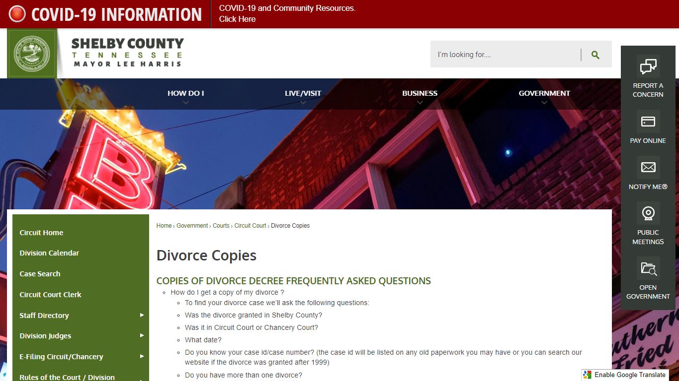 Divorce Copies | Shelby County, TN - Official Website